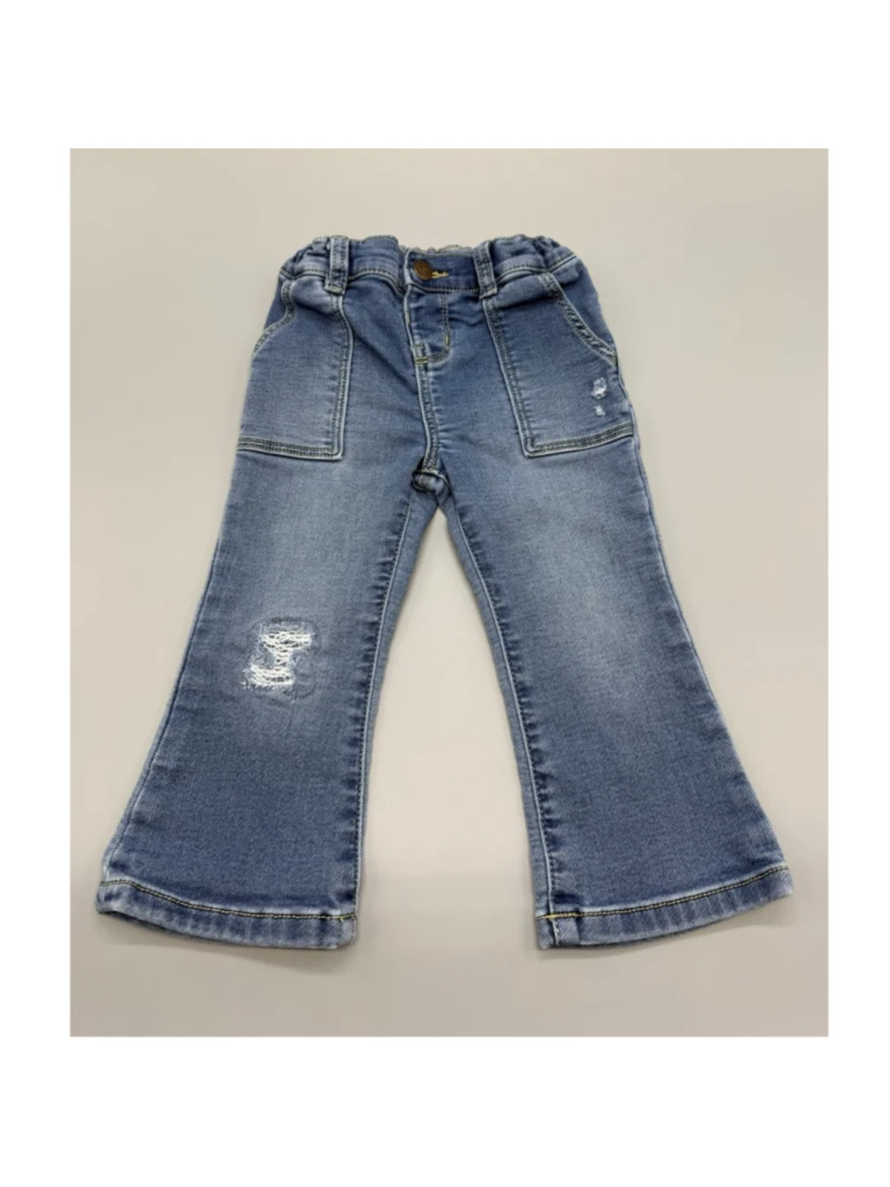 OshKosh B'gosh Girls Elastic Waist Pull-On Flare Denim Jeans Blue 24M